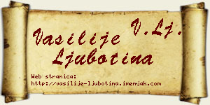 Vasilije Ljubotina vizit kartica